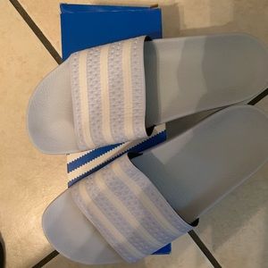 BLUE ADIDAS ADILETTE SLIDES  size 10